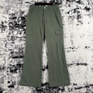 Aeropostale Low Rise Flare Utility Pants Womens‎ Size S Olive Green Cargo